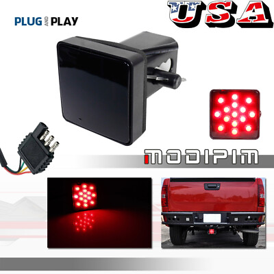 #ad Smoked Lens 15 LED Brake Light Trailer Hitch Cover Fit Towing amp; Hauling 2quot; Size $14.99