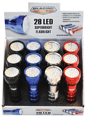 #ad Blazing LEDz 28 LED 160 lm Assorted LED Flashlight AAA Battery Pack of 12 $90.14