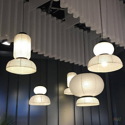 #ad Japanese style Rice paper Lantern LED Pendant Lamp Ceiling light Chandelier $139.99