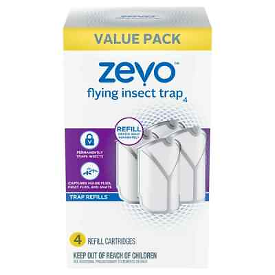 #ad Zevo Flying Insect Trap Fly Trap Refill Cartridges Twin Pack 4 Cartridges $18.00