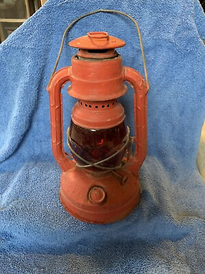 #ad Vintage Dietz Lantern LITTLE WIZARD with RED glass $100.00