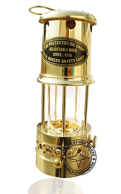 #ad Brass Table Lantern Glass Oil Lamp 8 inch Collectible Home Decorative Best Gift $47.50