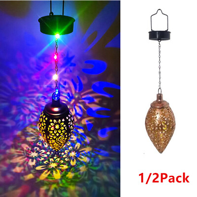 #ad #ad Solar Lantern Multicolor LED Lights Metal Waterproof Hanging Lamp Garden Decor $13.99