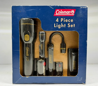 #ad NEW VINTAGE COLEMAN FLASHLIGHTS LOT BATTERY OPERATED GIFT CAMPING VTG 4 set $31.50