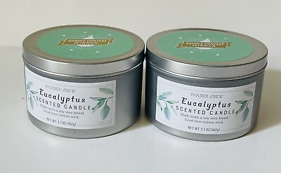 #ad Trader Joe#x27;s EUCALYPTUS Scented Candle Set of 2 $21.99