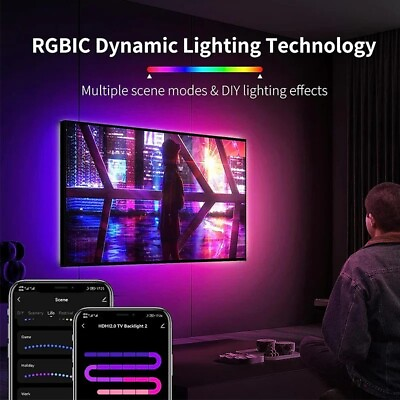 #ad Smart LED TV Backlight App Control Color Sync Strip Light for 4K HDMI Devices $67.99