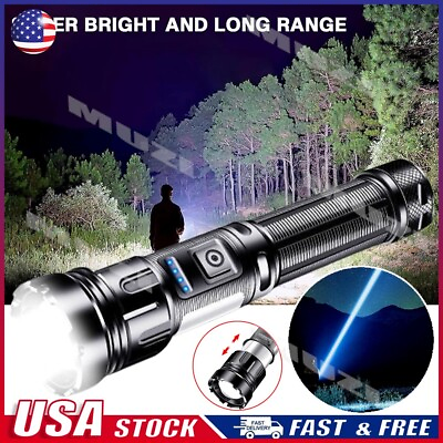 #ad #ad Super Bright 1000000LM LED Torch Flashlight Tactical Light Rechargeable Outdoor $12.66