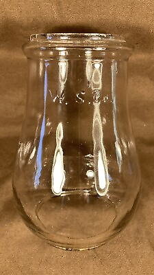 #ad Antique Embossed W.S. Co. Lantern Globe Clear Glass Rare $145.00