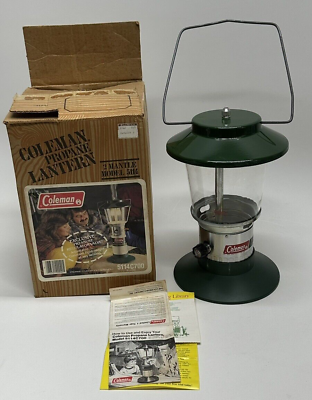 #ad Coleman Propane Dual Mantle Lantern Outdoor Camping 5114C700 Original Box Globe $24.99