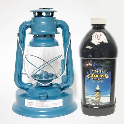#ad Rayo Oil Lantern Outdoor Royal Lantern with 64 oz Citronella Fuel Cobalt Blue $37.94