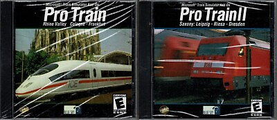 #ad Microsoft Train Simulator Pro Train 1 amp; Pro Train 2 Pc New 2 Great Expansions $40.84