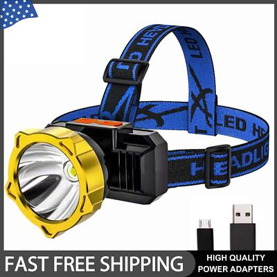 #ad #ad USB Rechargeable Portable LED Head Mounted Flashlight for Night Fishing Camping $8.29