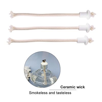 #ad 7Pcs Kerosene Wick Ceramic Holders Torch Wine Bottle Oil Candle Lamp Cotton Wick $7.62