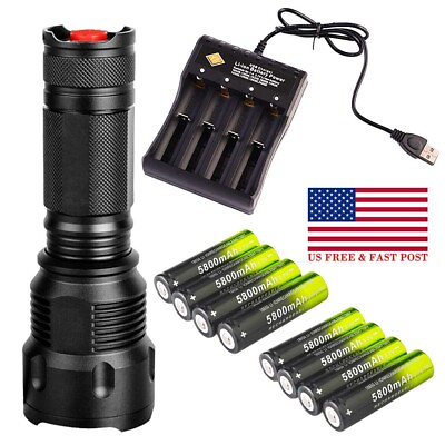 #ad 1200000LM LED Flashlight Tactical Light Super Bright Torch Battery Charger Set $15.86