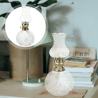 #ad Old fashioned Glass Kerosene Lantern for Home Farm Church $18.85