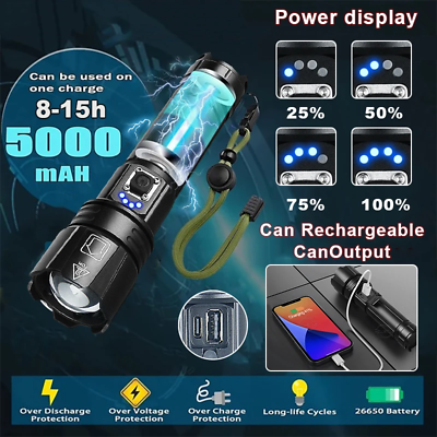 #ad Ultimate USB Rechargeable Tactical Flashlight: Super Bright Long Range Camping $43.97