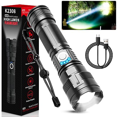 #ad Rechargeable Tactical Flashlights High Lumens100000 Lumens Super Bright LED... $27.77