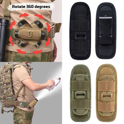 #ad 360° Rotatable Flashlight Holster Holder Nylon Carry Belt Case Bag Pouch US FAST $8.98