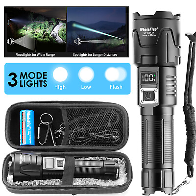 #ad 1000000 Lumens LED Flashlight Rechargeable Super Bright Powerful Tactical Torch $25.95