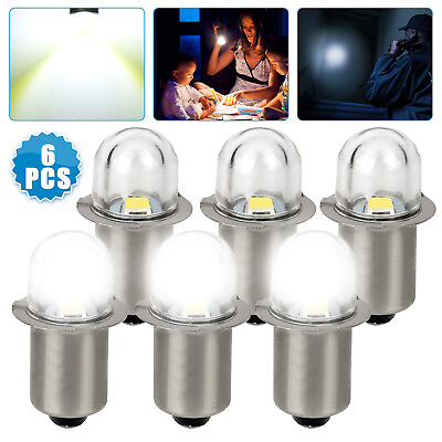 #ad 6Pcs P13.5S LED Flashlight Lights Torch Bulbs Upgrade DC 3V Replace White Lamp $9.48