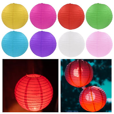 #ad 12 Chinese Paper Lanterns Multi Color Wedding Birthday Party Hanging Decorations $20.01