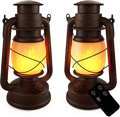 #ad #ad Vintage Lantern Battery Operated Rustic Lantern Outdoor Decor with Remote 2Pack $79.00