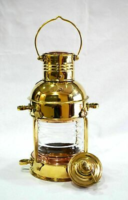 #ad Oil Lantern Brass Shinny Antique Marine Home Decor Lantern Vintage Reproduction $88.00