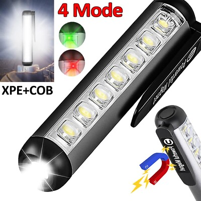#ad #ad Rechargeable COB LED Flashlight Work Light Magnetic Super Bright Torch Penlight $7.99