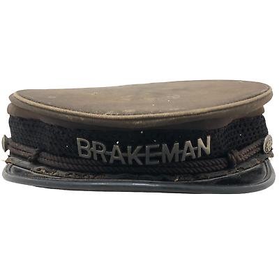 #ad VTG Brakeman Hat w Front Badge Price Built ED V Price amp; Co Chicago Railroad $450.00