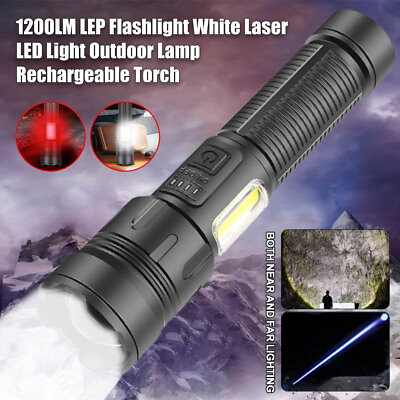 #ad NEW 1200LM LEP Flashlight White LED Light Outdoor Lamp Rechargeable Torch $17.47