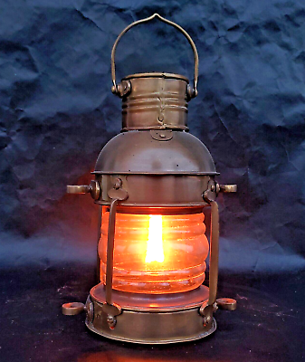 #ad #ad Antique brass Kerosene Oil Home Decors Lantern Vintage Nautical Marine Lamp. $57.00