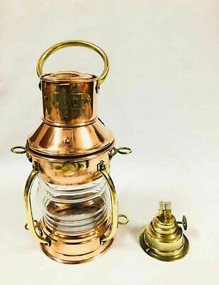#ad 10quot;Ship Lantern Marine Anchor Lamp Copper and Brass Nautical Oil Lamp Gif item $69.99