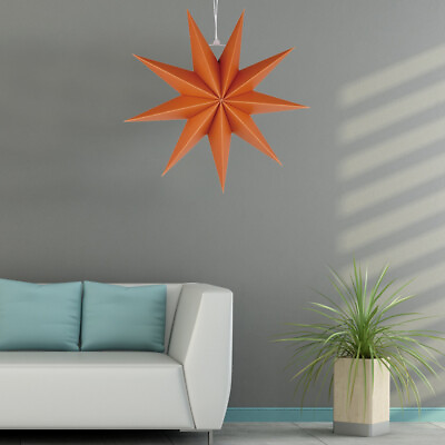 #ad Star Shaped Paper Lantern Orange Lanterns Night Light Hanging $8.27