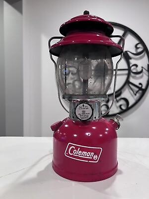 #ad 1973 Coleman Lantern Red 200A with Or Pyrex Globe Camping # 22 $129.99