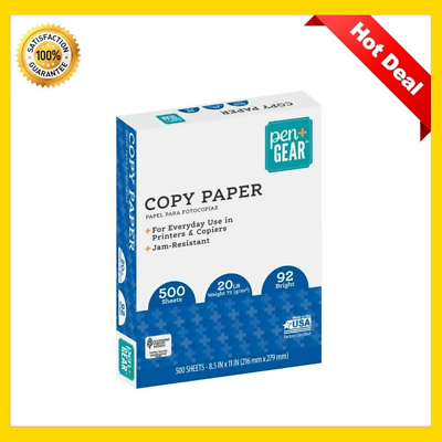 #ad PenGear Copy Paper 8.5quot; x 11quot; 92 Bright 20 lb. 1 Ream 500 Sheets $7.59