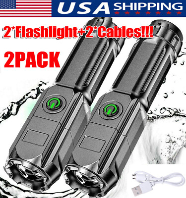 #ad #ad Rechargeable 990000LM LED Flashlight Tactical Police Super Bright Torch Zoomable $10.49