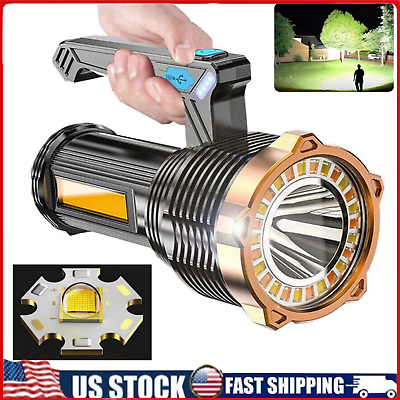 #ad LED Flashlight USB RechargeableSuper Brightest Flashlight w Sidelight and Hook $12.99