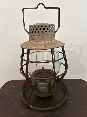 #ad Dietz No. 39 Steel Clad City of New York Railroad Lantern with Clear Globe $125.00