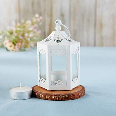 #ad White Hexagon Mini Decorative Lantern Set of 6 Rustic Wedding Decoration or... $37.77
