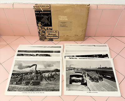 #ad #ad 1947 Teachers Kit Railroad Transportation 59 Pictures Assoc. American Railroads $35.00