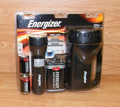 #ad Genuine Energizer 2 Pack Black 13 Lumens Work Light Lantern Combo **NEW** $35.08