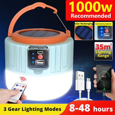 #ad Rechargeable Solar LED Camping Light Lantern Hiking Tent Lamp Outdoor w Remote $10.59