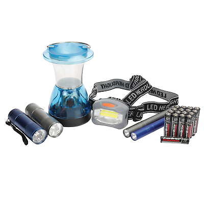 #ad 6 Piece LED Flashlight Headlamp Lantern Penlight Combo $15.60