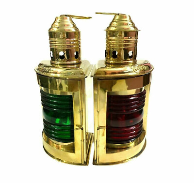 #ad Red amp; Green Oil Brass Lantern Maritime Port Lantern and Star Board Oil Lamp $109.25