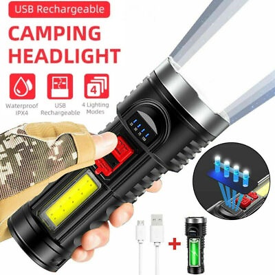 #ad Super Bright 10000000LM Led FLASHLIGHT Torch USB Rechargeable Lamp Light $6.95