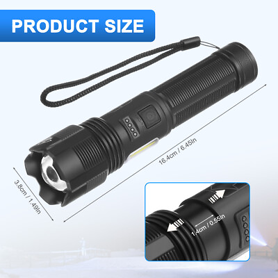 #ad Super Bright 1000000 Lumen Torch Powerful Flashlight Tactical USB Rechargeable $8.99