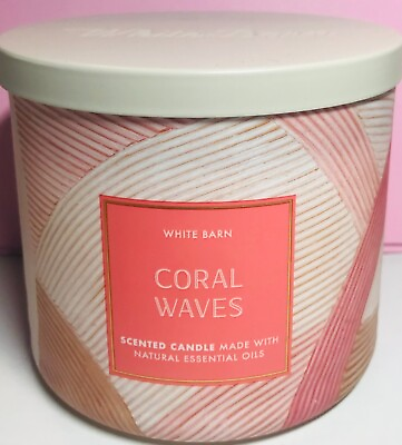 #ad *New* CORAL WAVES 3 Wick Candle White Barn Bath amp; Body Works SHIPS FREE $22.50