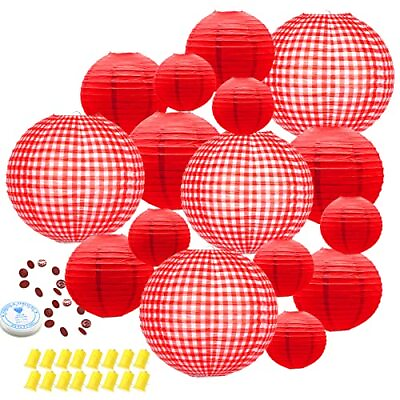 #ad Hanging Paper Lanterns Decorative Red Chinese Paper Lanterns Ceiling Party De... $39.71