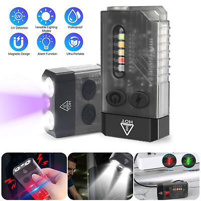#ad V10 Mini EDC Flashlight Keychain 1000LM Super Bright Torch 365nm UV Torch Light $13.98
