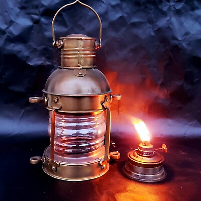 #ad #ad Antique Brass Kerosene Oil Lantern Vintage Nautical Marine Lamp For Home Decors $60.00